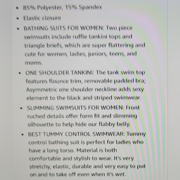 NWT 2 Piece One Shoulder Ruffle Ruched Side Slimming Swim Bathing Suit 18w - Picture 13 of 13